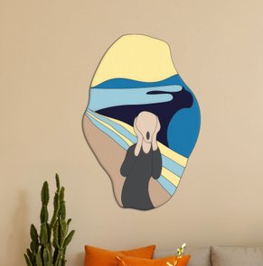 Quadro De Parede 3D O Grito Edvard Munch em MDF 3mm Quadro De Parede 3D O Grito Edvard Munch em MDF 3mm