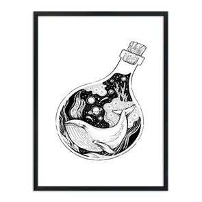 Quadro Decorativo Baleia em Garrafa de Vidro Quadro Decorativo Baleia em Garrafa de Vidro