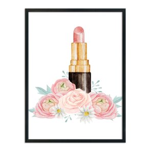 Quadro Decorativo Batom Dourado Quadro Decorativo Batom Dourado