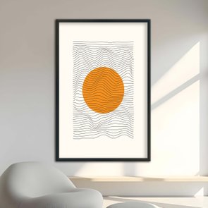 Quadro Decorativo Bauhaus Círculo Laranja Quadro Decorativo Bauhaus Círculo Laranja