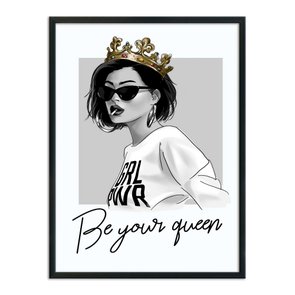 Quadro Decorativo Be Your Queem - Seja Sua Rainha Quadro Decorativo Be Your Queem - Seja Sua Rainha