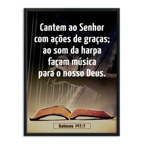 Quadro Decorativo Bíblico Salmos 147:7 Quadro Decorativo Bíblico Salmos 147:7