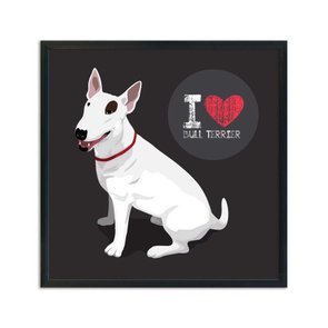 Quadro Decorativo Cachorro Frase: "I Love Bull Terrier" Cinza Quadro Decorativo Cachorro Frase: "I Love Bull Terrier" Cinza