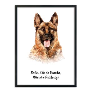 Quadro Decorativo Cachorro Pastor Alemão Características da Raça Quadro Decorativo Cachorro Pastor Alemão Características da Raça