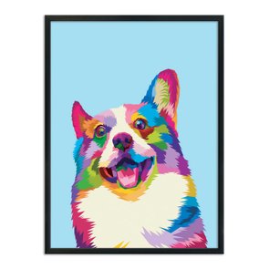 Quadro Decorativo Cachorro Pop Art Lingua Para Fora Azul Quadro Decorativo Cachorro Pop Art Lingua Para Fora Azul