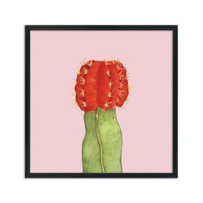 Quadro Decorativo Cactos Figueira da Índia Fundo Rosa Q3191_1 Quadro Decorativo Cactos Figueira da Índia Fundo Rosa Q3191_1