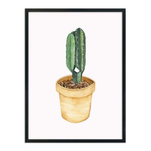 Quadro Decorativo Cactus em Vaso Amarelo Quadro Decorativo Cactus em Vaso Amarelo
