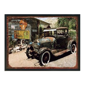 Quadro Decorativo Carro Velho Enferrujado Placa Shell Quadro Decorativo Carro Velho Enferrujado Placa Shell