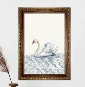 Quadro Decorativo Cisne No Lago Vintage Farmhouse Quadro Decorativo Cisne No Lago Vintage Farmhouse