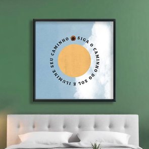 Quadro Decorativo Colagem Abstrata Com Frase Siga O Caminho Do Sol E Ilumine Seu Caminho Quadro Decorativo Colagem Abstrata Com Frase Siga O Caminho Do Sol E Ilumine Seu Caminho