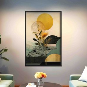 Quadro Decorativo Colagem Abstrata Verde Com Folhas Quadro Decorativo Colagem Abstrata Verde Com Folhas