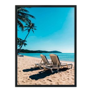 Quadro Decorativo  Coleção Mar Cadeiras De Praia Quadro Decorativo  Coleção Mar Cadeiras De Praia
