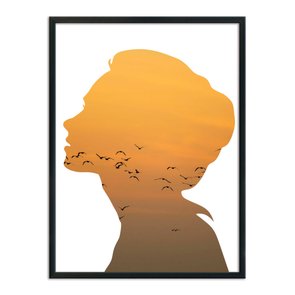 Quadro Decorativo  Coleção Mar Face Transmitindo Paisagem De Pássaros Quadro Decorativo  Coleção Mar Face Transmitindo Paisagem De Pássaros