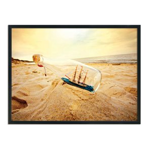 Quadro Decorativo  Coleção Mar Navio Em Garrafa Quadro Decorativo  Coleção Mar Navio Em Garrafa