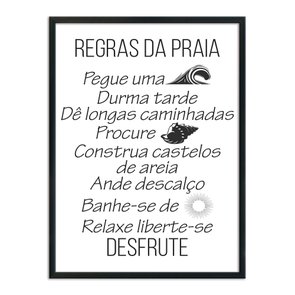 Quadro Decorativo  Coleção Mar Regras Do Mar... Quadro Decorativo  Coleção Mar Regras Do Mar...