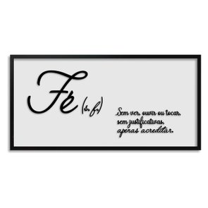 Quadro Decorativo com Frase em Alto Relevo - Significado da Palavra Fé Quadro Decorativo com Frase em Alto Relevo - Significado da Palavra Fé