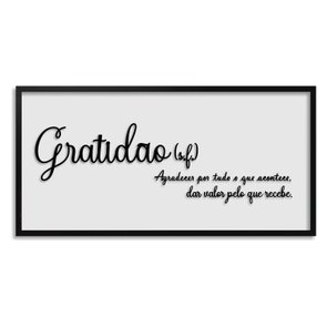 Quadro Decorativo com Frase em Alto Relevo - Significado da Palavra Gratidão Quadro Decorativo com Frase em Alto Relevo - Significado da Palavra Gratidão