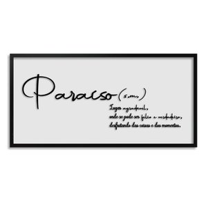 Quadro Decorativo com Frase em Alto Relevo - Significado da Palavra Paraíso Quadro Decorativo com Frase em Alto Relevo - Significado da Palavra Paraíso