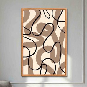 Quadro Decorativo Curvas Abstratas Estilo Japandi Quadro Decorativo Curvas Abstratas Estilo Japandi