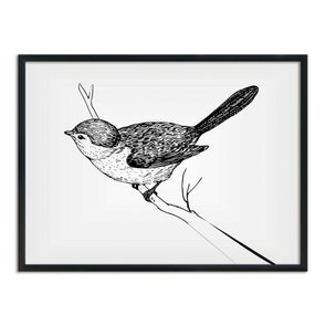 Quadro Decorativo Desenho de Pássaro Quadro Decorativo Desenho de Pássaro