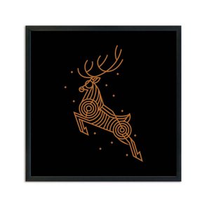 Quadro Decorativo Desenho de Rena em Linhas Quadro Decorativo Desenho de Rena em Linhas