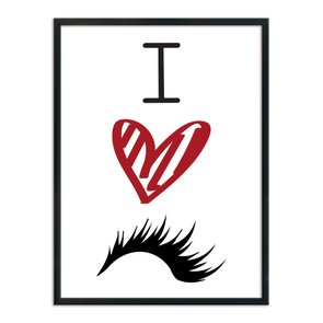 Quadro Decorativo Eu Amo Cílios Quadro Decorativo Eu Amo Cílios