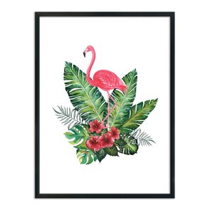 Quadro Decorativo Flamindo Rosa No meio de Folhagens Q3197_1 Quadro Decorativo Flamindo Rosa No meio de Folhagens Q3197_1
