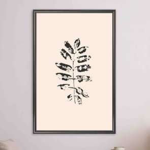 Quadro Decorativo Folhas Abstratas Minimalistas Estilo Japandi Quadro Decorativo Folhas Abstratas Minimalistas Estilo Japandi