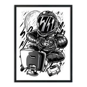 Quadro Decorativo Gamer Geek e Nerd Astronauta Gamer Quadro Decorativo Gamer Geek e Nerd Astronauta Gamer