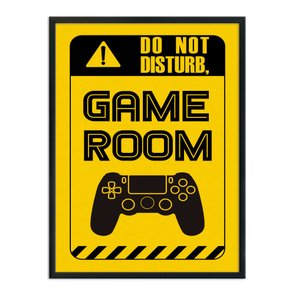 Quadro Decorativo Gamer Geek e Nerd Aviso Do Not Disturb, Game Room Quadro Decorativo Gamer Geek e Nerd Aviso Do Not Disturb, Game Room