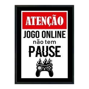 Quadro Decorativo Gamer Geek e Nerd Aviso Jogo Online Não Tem Pause Quadro Decorativo Gamer Geek e Nerd Aviso Jogo Online Não Tem Pause