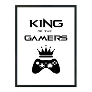 Quadro Decorativo Gamer Geek e Nerd King Of The Gamers Quadro Decorativo Gamer Geek e Nerd King Of The Gamers