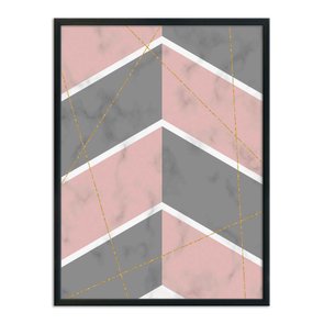 Quadro Decorativo Geométrico Cinza Com Rosa Quadro Decorativo Geométrico Cinza Com Rosa