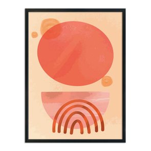 Quadro Decorativo Geométrico Circulo Laranja