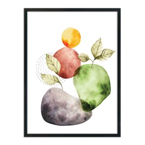Quadro Decorativo Geométrico Folhas Na Pedra