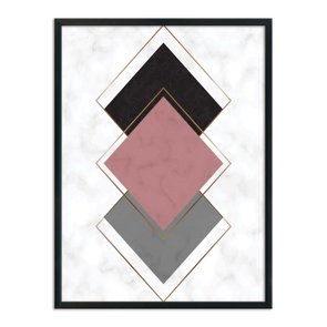 Quadro Decorativo Geométrico Losango Rose Quadro Decorativo Geométrico Losango Rose