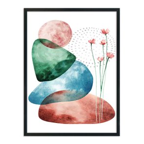 Quadro Decorativo Geométrico  Pedras Coloridas Quadro Decorativo Geométrico  Pedras Coloridas