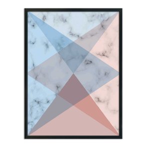 Quadro Decorativo Geométrico Rosa Com Azul Quadro Decorativo Geométrico Rosa Com Azul