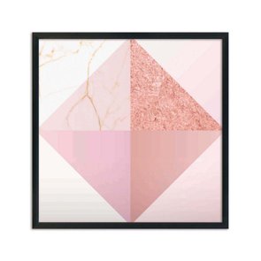 Quadro Decorativo Geométrico Triângulos Rose Quadro Decorativo Geométrico Triângulos Rose
