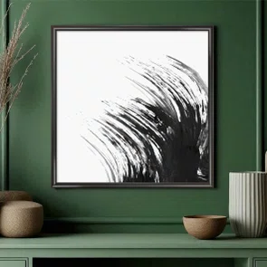 Quadro Decorativo Inku Pintura Traço de Tinta Abstrata no Estilo Sumiê