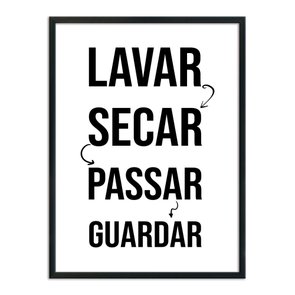Quadro Decorativo Lavanderia Lavar Secar Passar Guardar Quadro Decorativo Lavanderia Lavar Secar Passar Guardar