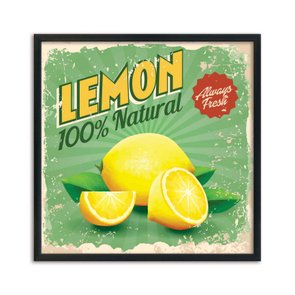 Quadro Decorativo Lemon 100% Natural Always Fresh Quadro Decorativo Lemon 100% Natural Always Fresh