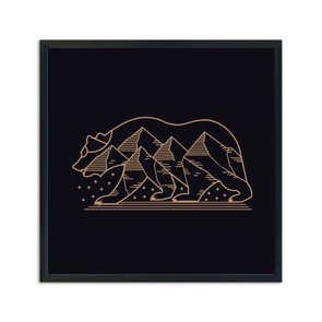 Quadro Decorativo Lobo e Montanha Quadro Decorativo Lobo e Montanha