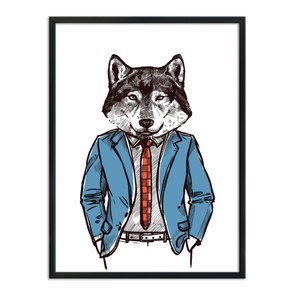 Quadro Decorativo Lobo Hipster Quadro Decorativo Lobo Hipster