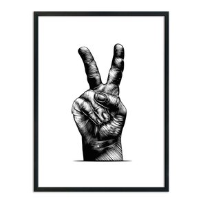 Quadro Decorativo Mão Paz e Amor Quadro Decorativo Mão Paz e Amor