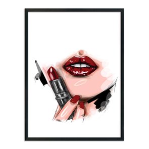 Quadro Decorativo Mulher Com Batom Quadro Decorativo Mulher Com Batom
