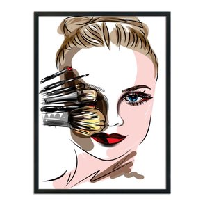 Quadro Decorativo Mulher Com Pincéis Quadro Decorativo Mulher Com Pincéis