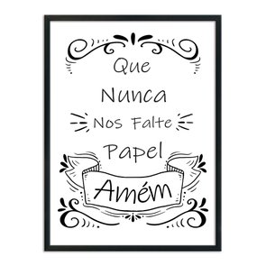 Quadro Decorativo para Banheiro Que Nunca Nos Falte Papel Amém Quadro Decorativo para Banheiro Que Nunca Nos Falte Papel Amém