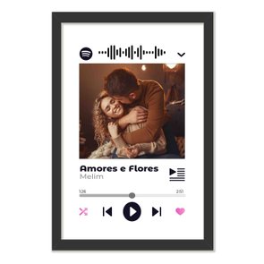 Quadro Decorativo Personalizado Interativo com Código QR do Spotify - Fundo Branco Quadro Decorativo Personalizado Interativo com Código QR do Spotify - Fundo Branco