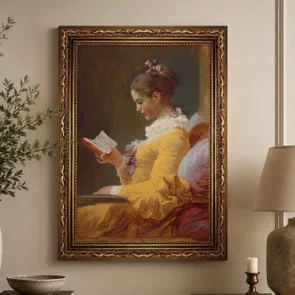 Quadro Decorativo Pintura "A Garota Lendo" de Jean Honoré Fragonard
